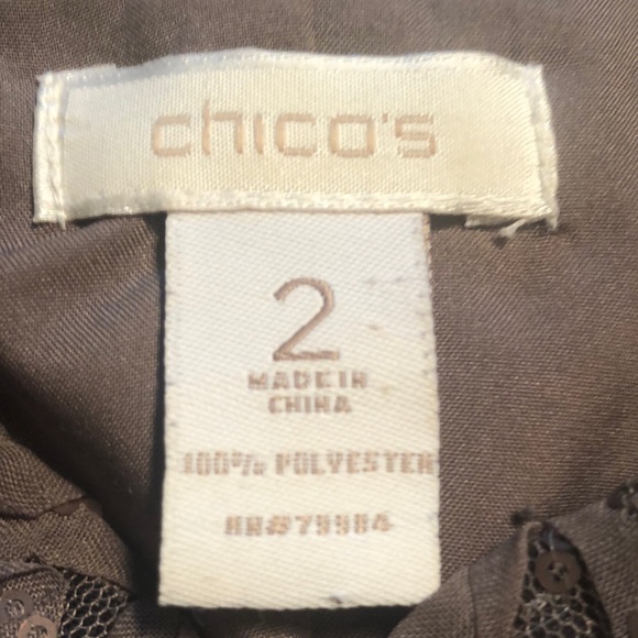Chico’s Beautiful bronze color jacket with sequins/ ribbon used in floral design - Picture 9 of 15